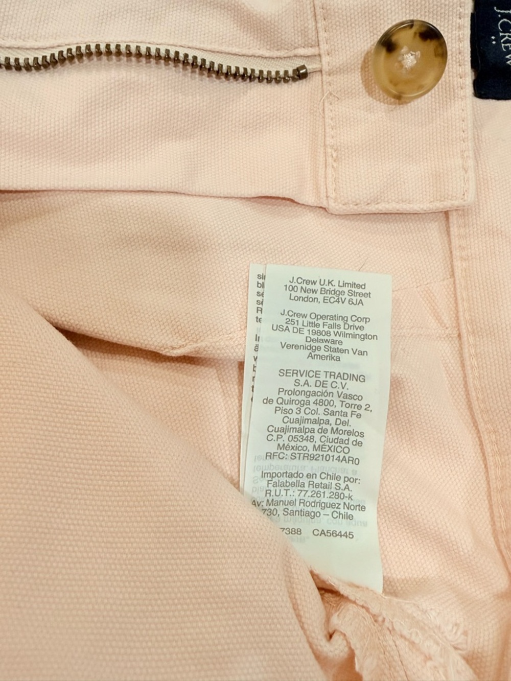 J.Crew Blush Pink Straight Leg Pants Size 24 High Rise Cotton Stretch - Picture 9 of 10